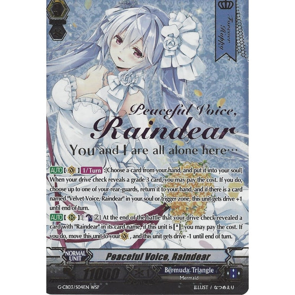 CARDFIGHT VANGUARD CARD: PEACEFUL VOICE, RAINDEAR - G-CB03/S04EN