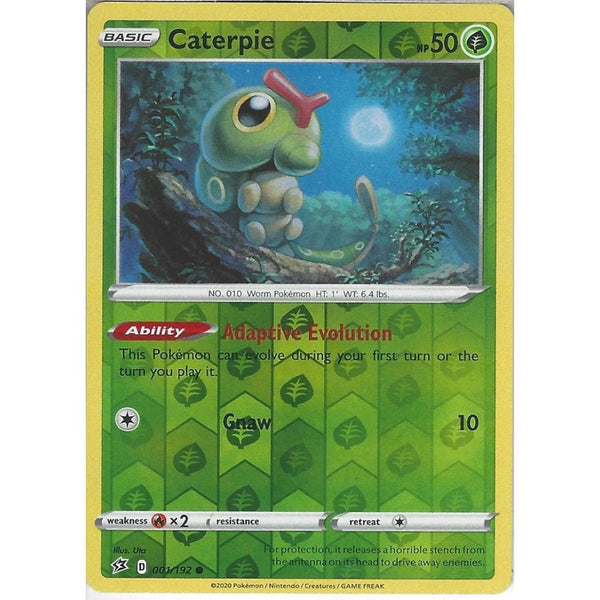 001/192 Caterpie | Common Reverse Holo Card | Sword & Shield Rebel Cla