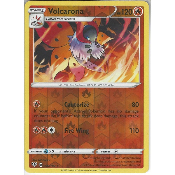 volcarona pokemon card price 030/189 Volcarona | Rare Reverse Holo Card | SWSH-03 Darkness Ablaze
