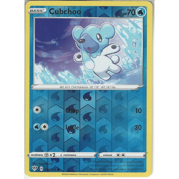 048/189 Cubchoo | Common Reverse Holo Card | SWSH-03 Darkness Ablaze