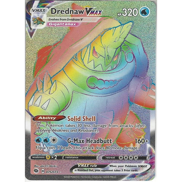 075/073 Drednaw VMAX | Rare Rainbow Card | SWSH3.5 Champion's Path