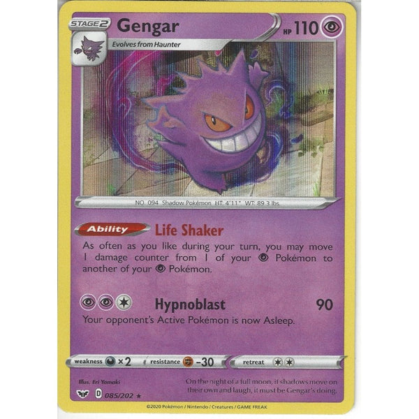085/202 Gengar | Rare Holo Card | Sword & Shield (Base Set) - Recaptured LTD 085/202 Gengar | Rare Holo Card | Sword & Shield (Base Set) - Recaptured LTD