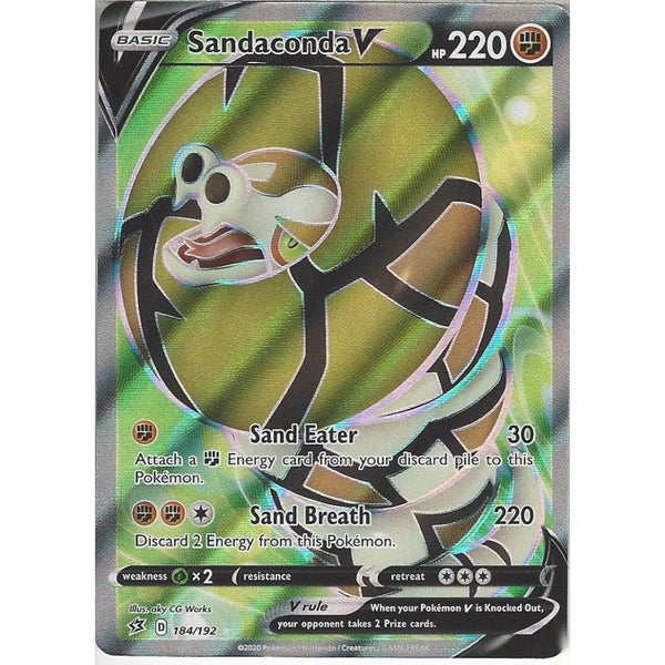 pokemon cards sandaconda 184/192 Sandaconda V | Rare Ultra Card | Sword & Shield Rebel Clash