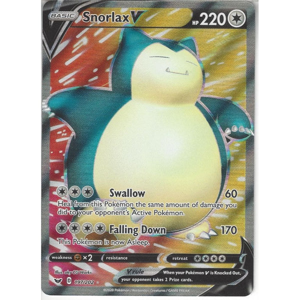 197/202 Snorlax V | Rare Ultra Card | Sword & Shield (Base Set)