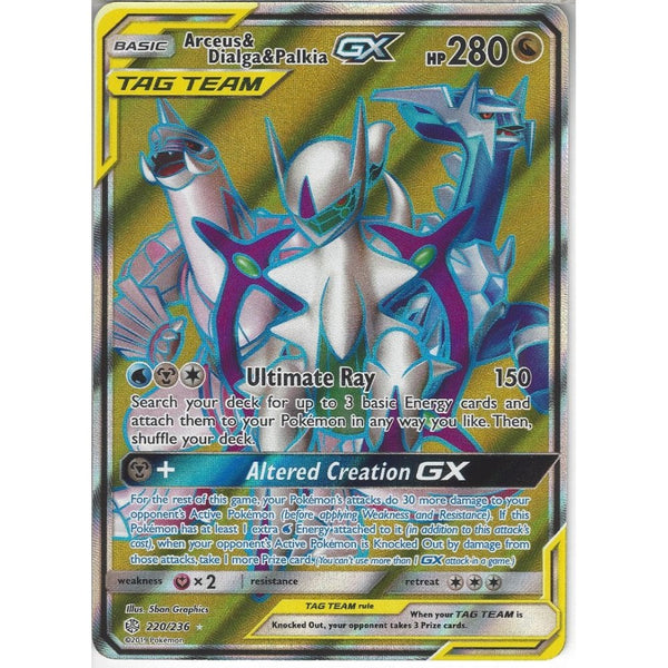 220/236 Arceus & Dialga & Palkia TAG TEAM GX | Rare Ultra Card | SM12 - Recaptured LTD 220/236 Arceus & Dialga & Palkia TAG TEAM GX | Rare Ultra Card | SM12 - Recaptured LTD