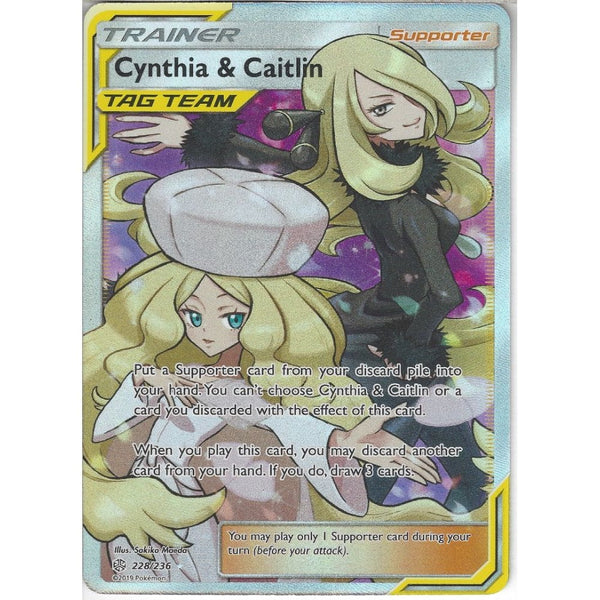 pokemon caitlin card 228/236 Cynthia & Caitlin | Rare Ultra Card | SM12 Cosmic Eclipse