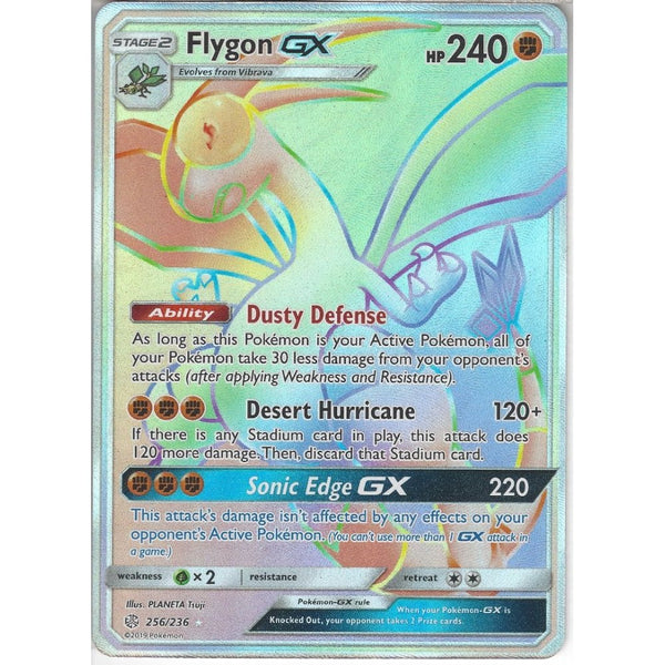 shiny flygon pokemon card 256/236 Flygon GX | Rare Rainbow Card | SM12 Cosmic Eclipse