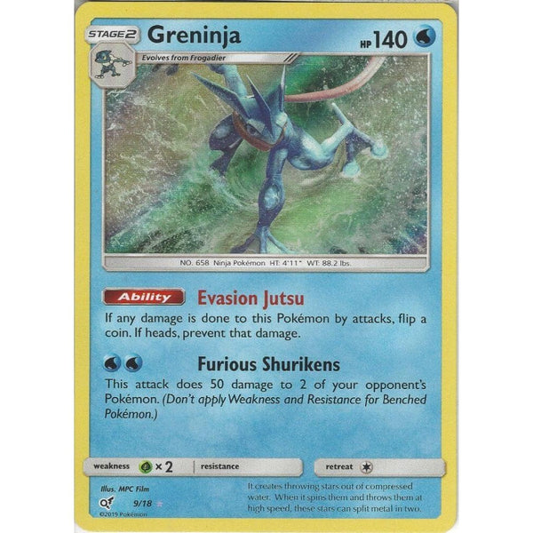 Greninja - 9/18 - Rare Holo Foil Card - Detective Pikachu