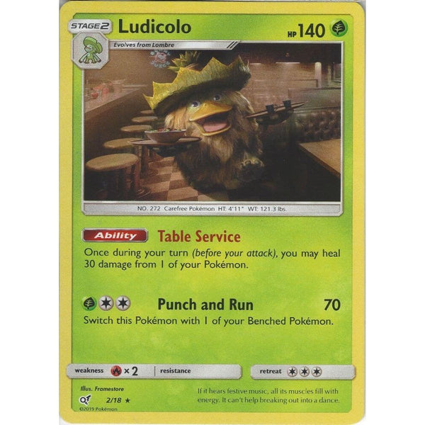 pokemon card ludicolo Ludicolo - 2/18 - Rare Holo Foil Card - Detective Pikachu