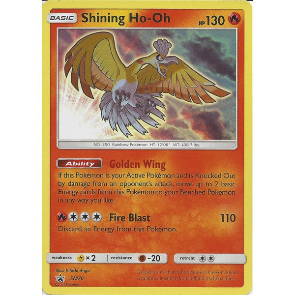 Pokemon Black Star Promo Card: Shining Ho-Oh - SM70 - Holo - Recaptured LTD Pokemon Black Star Promo Card: Shining Ho-Oh - SM70 - Holo - Recaptured LTD