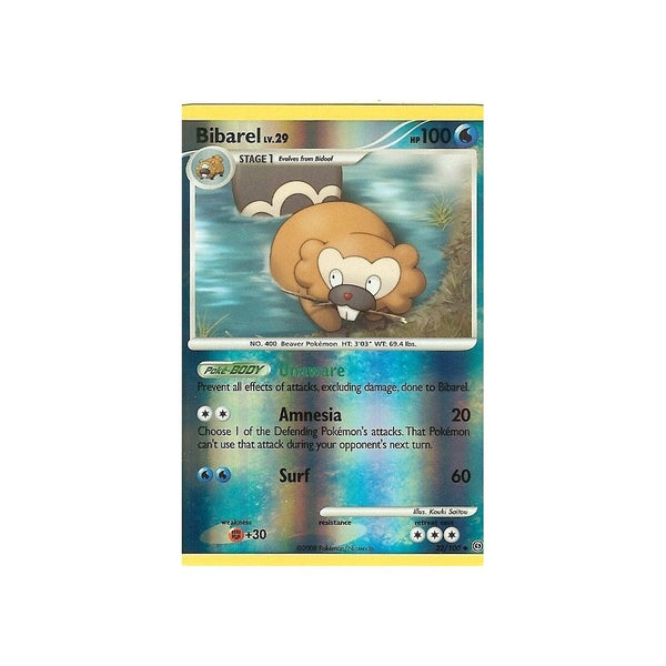 beaver pokemon card Pokemon Diamond And Pearl Stormfront - BIBAREL 32/100 REV HOLO