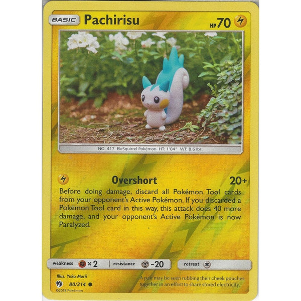 Pokemon Pachirisu - 80/214 - Common Reverse Holo Card - SM8 Lost Thund