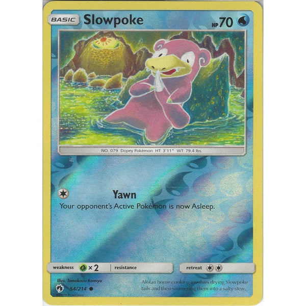 Pokemon Slowpoke - 54/214 - Common Reverse Holo Card - SM8 Lost Thunde