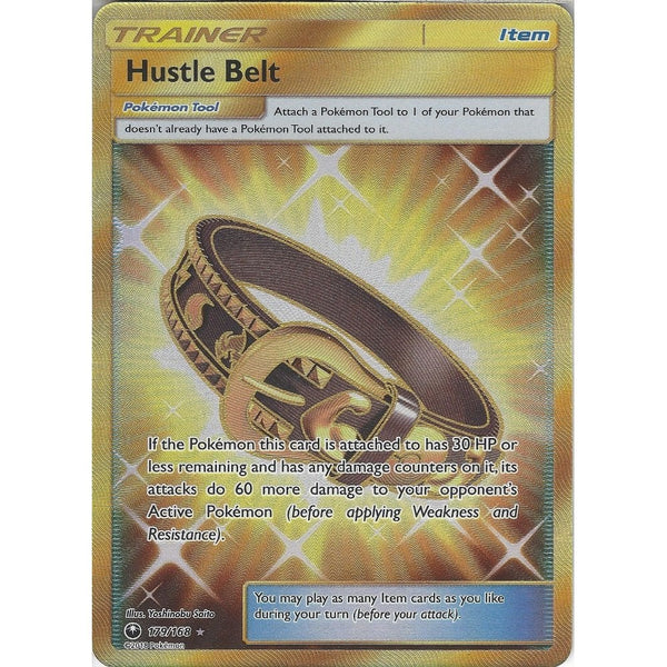 pokemon gold secret rare card SM Celestial Storm Card: Hustle Belt - 179/168 Rar but it also comes Variant:Sylveon Charmander Tcg Pocket Full swelling
