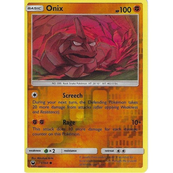 onix pokemon card holographic Pokemon SM Celestial Storm Card: Onix - 71/168 - Reverse Holo