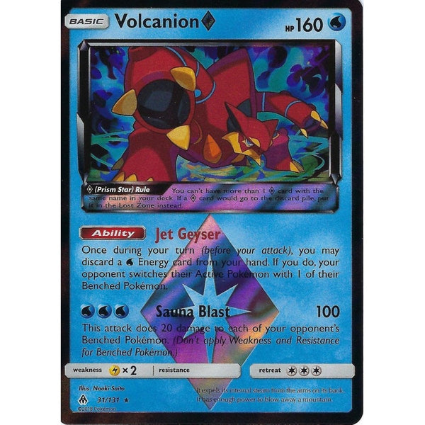 Pokemon SM Forbidden Light Card: Volcanion Prism Star - 31/131 - Rare