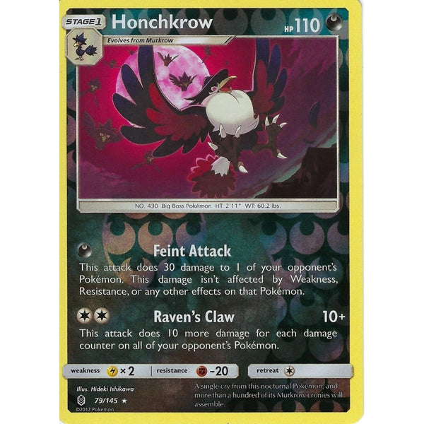 Pokemon Sun & Moon Guardians Rising Card: HONCHKROW - 79/145 - REVERSE