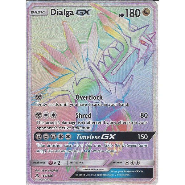 Pokemon Sun & Moon Ultra Prism Card: Dialga GX 164/156 Rainbow Ultra R