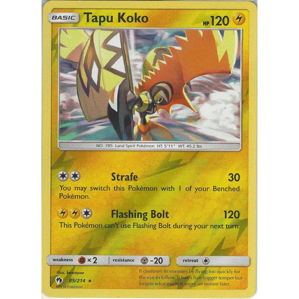Card Tapu Koko 85/214 da coleção Lost Thunder