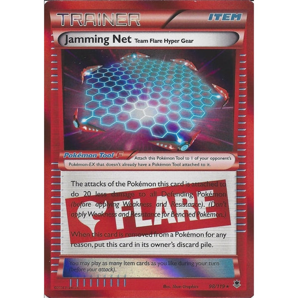 team flare pokemon cards POKEMON XY PHANTOM FORCES - TEAM FLARE TRAINER CARD - JAMMING NET 98/1