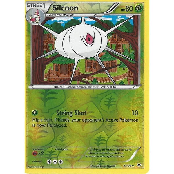 POKEMON XY ROARING SKIES - SILCOON 4/108 REV HOLO - Recaptured LTD POKEMON XY ROARING SKIES - SILCOON 4/108 REV HOLO - Recaptured LTD