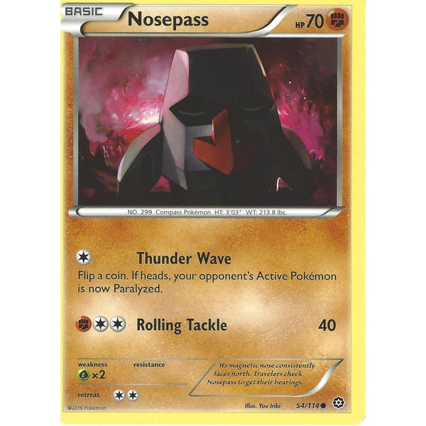 POKEMON XY STEAM SIEGE CARD - NOSEPASS 54/114 - Recaptured LTD POKEMON XY STEAM SIEGE CARD - NOSEPASS 54/114 - Recaptured LTD