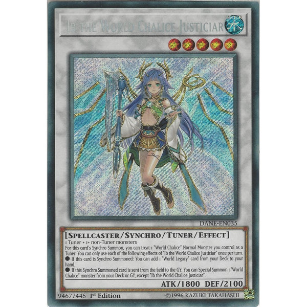 Ib the World Chalice Justiciar - DANE-EN035 - Secret Rare Card - 1st E