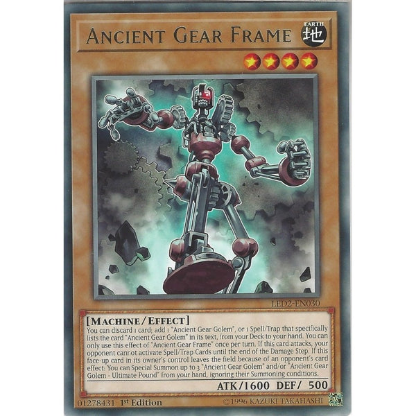 Yu-Gi-Oh ANCIENT GEAR FRAME - LED2-EN030 - Rare Card - 1st Edition