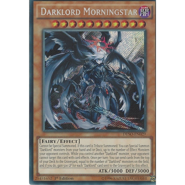 Yu-Gi-Oh DARKLORD MORNINGSTAR - Secret Rare - DESO-EN029 - 1st Edition