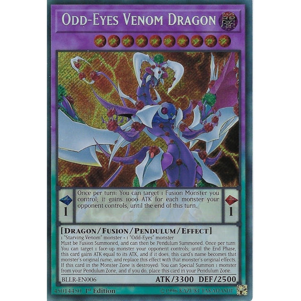 Yu-Gi-Oh ODD-EYES VENOM DRAGON - Secret Rare - BLLR-EN006 - 1st Editio