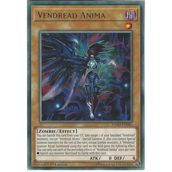 Yu-Gi-Oh VENDREAD ANIMA - FLOD-EN083 - Rare Card - 1st Edition - Recaptured LTD Yu-Gi-Oh VENDREAD ANIMA - FLOD-EN083 - Rare Card - 1st Edition - Recaptured LTD
