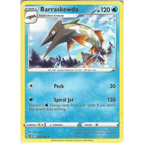 053/192 Barraskewda Rare Card Pokemon Sword & Shield Rebel Clash - Recaptured LTD