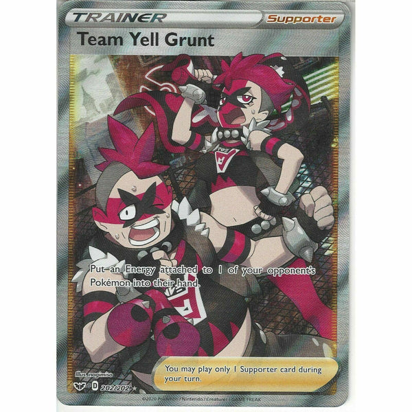 202/202 Team Yell Grunt | Rare Ultra Card Pokemon Sword and Shield S&amp;amp;S Base Set - Recaptured LTD