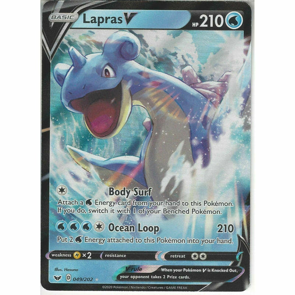 049/202 Lapras V | Rare Holo V Card | Pokemon TCG Sword and Shield S&amp;amp;S Base Set - Recaptured LTD