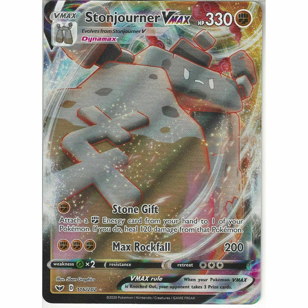 116/202 Stonjourner VMAX | Rare Ultra Card Pokemon Sword and Shield S&amp;amp;S Base Set - Recaptured LTD