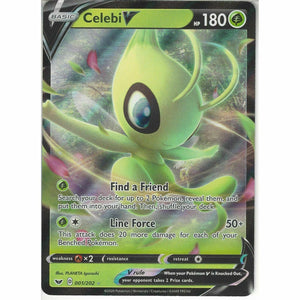 001/202 Celebi V | Rare Holo V Card | Pokemon TCG Sword and Shield S&amp;amp;amp;amp;S Base Set