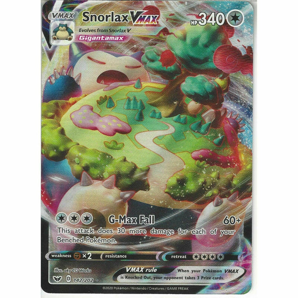 142/202 Snorlax VMAX | Rare Ultra Card Pokemon TCG Sword and Shield S&amp;amp;S Base Set - Recaptured LTD