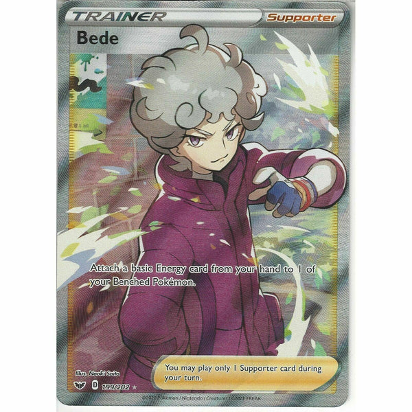 199/202 Bede | Rare Ultra Card Pokemon TCG Sword and Shield S&amp;amp;S Base Set Trainer - Recaptured LTD