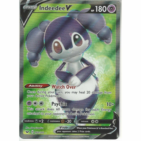 192/202 Indeedee V | Rare Ultra Card | Pokemon TCG Sword and Shield S&amp;amp;S Base Set - Recaptured LTD
