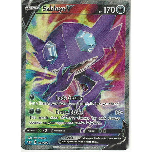 194/202 Sableye V | Rare Ultra Card | Pokemon TCG Sword and Shield S&amp;amp;S Base Set - Recaptured LTD