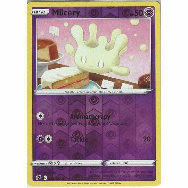 086/192 Milcery Common Reverse Holo Card Pokemon Sword &amp;amp; Shield Rebel Clash - Recaptured LTD