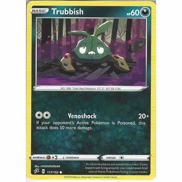 117/192 Trubbish Common Card Pokemon Sword &amp;amp; Shield Rebel Clash - Recaptured LTD