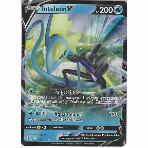 049/192 Inteleon V Rare Holo V Card Pokemon Sword &amp;amp; Shield Rebel Clash - Recaptured LTD