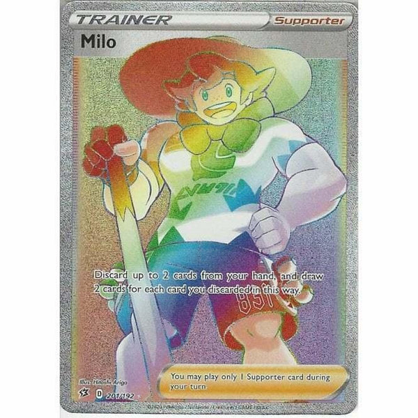201/192 Milo Full Art Rainbow Rare Card Pokemon Sword &amp;amp; Shield Rebel Clash - Recaptured LTD