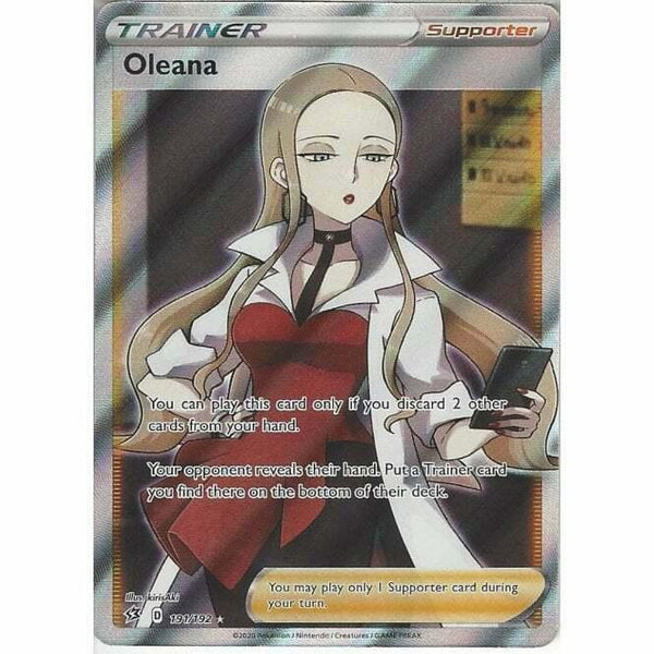 191/192 Oleana Rare Ultra Card Pokemon Sword &amp;amp; Shield Rebel Clash - Recaptured LTD