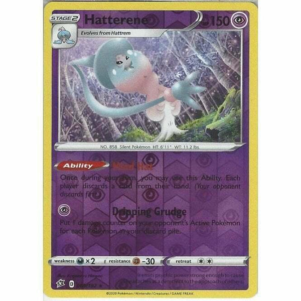 085/192 Hatterene Rare Reverse Holo Card Pokemon Sword &amp;amp; Shield Rebel Clash - Recaptured LTD