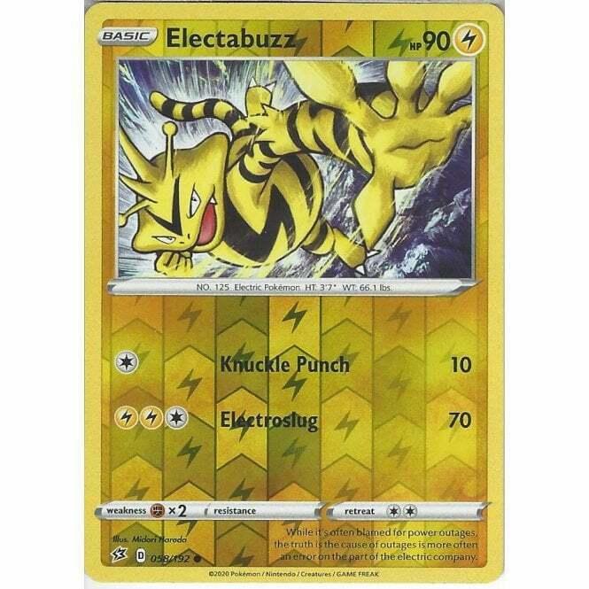 058/192 Electabuzz Common Reverse Holo Card Pokemon Sword & Shield Reb - Recaptured LTD 058/192 Electabuzz Common Reverse Holo Card Pokemon Sword & Shield Reb - Recaptured LTD