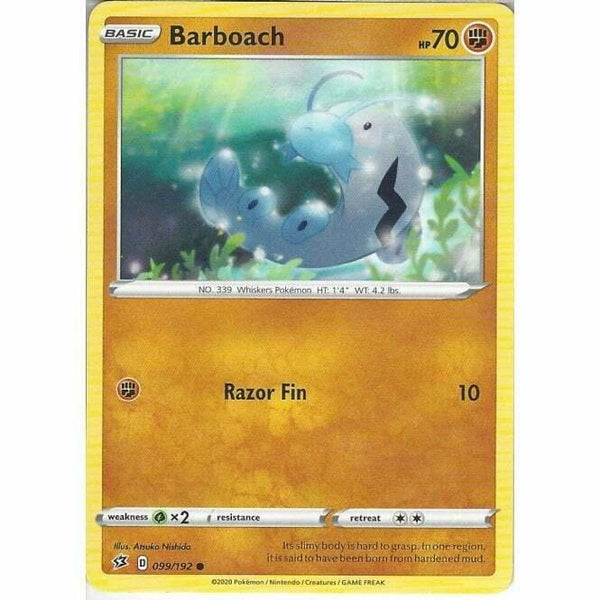 099/192 Barboach Common Card Pokemon Sword &amp;amp; Shield Rebel Clash - Recaptured LTD