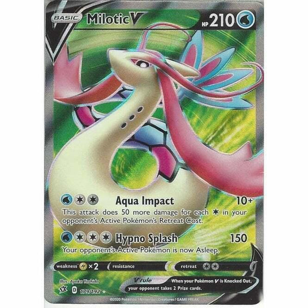 179/192 Milotic V Rare Ultra Card Pokemon Sword &amp;amp; Shield Rebel Clash - Recaptured LTD