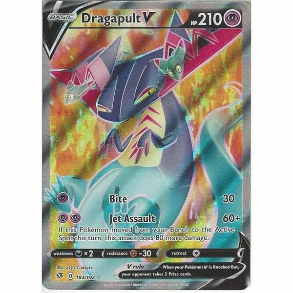 183/192 Dragapult V Rare Ultra Card Pokemon Sword &amp;amp; Shield Rebel Clash - Recaptured LTD